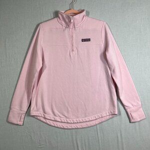 Vineyard Vines Sweater Womens XS Pink 1/4 Zip Oversized Pullover 20.5" PTP